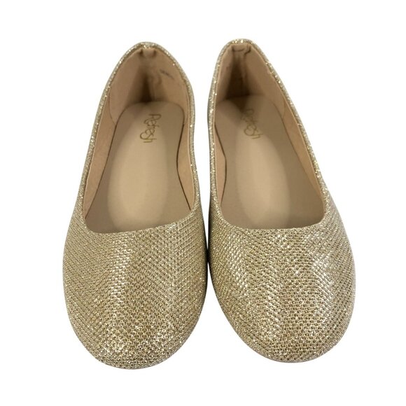 Refresh Womens Ballet Flats Slip On Gold Sparkle Glitter Size 5.5 - Picture 2 of 5